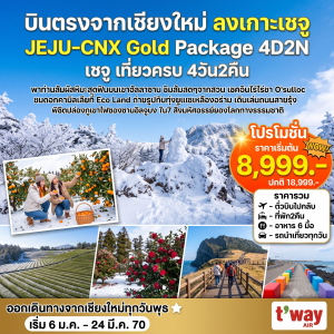 ทัวร์เกาหลี JEJU -CNX GOLD PACKAGE 4วัน 2คืน 7C / LJ / BX / TW